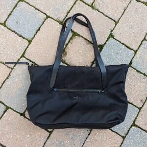 Cole Haan Black Nylon & Leather Parker Large Tote Hand Bag